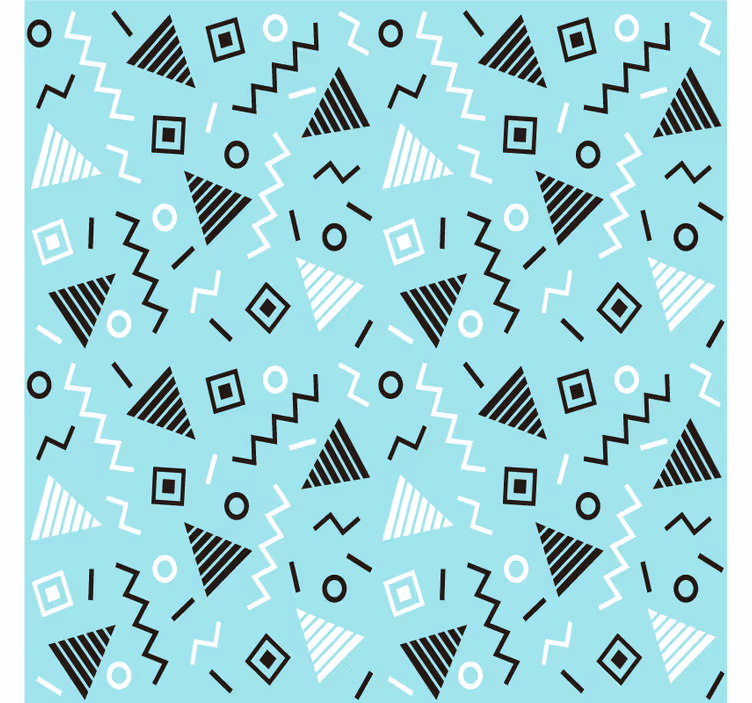 Living room blind in 80s memphis style pattern - TenStickers