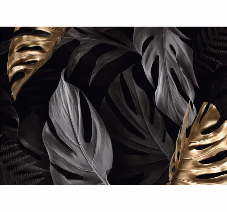 Elegant tropical leaves living room blind - TenStickers
