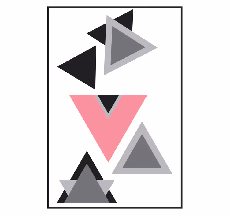 Living room blind with triangles abstract art - TenStickers