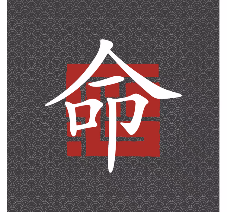 Living room blind - japanese letters design - TenStickers