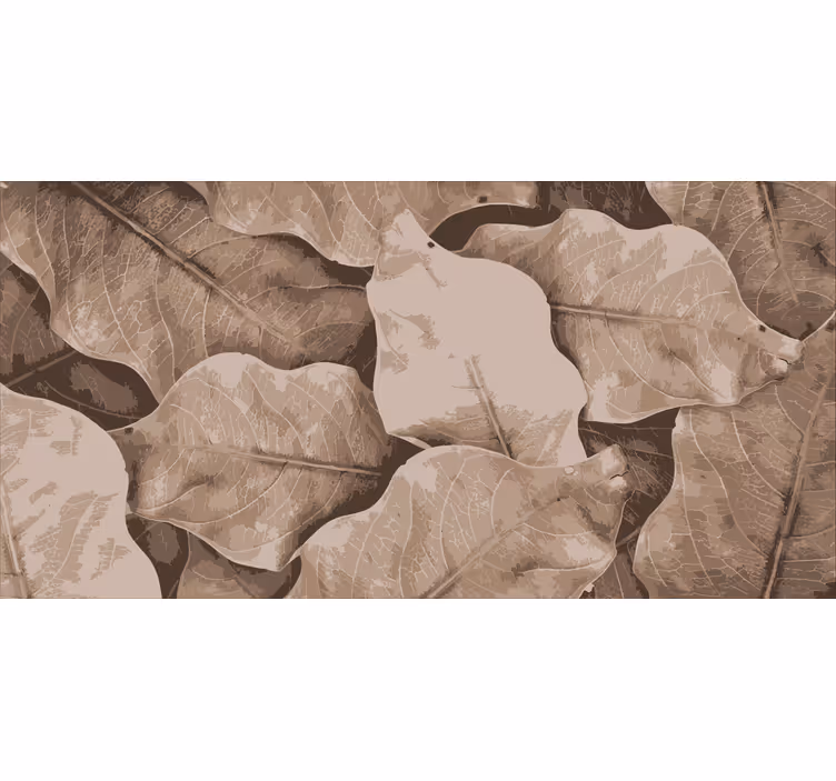 Living room blind in beige dried leaves design - TenStickers
