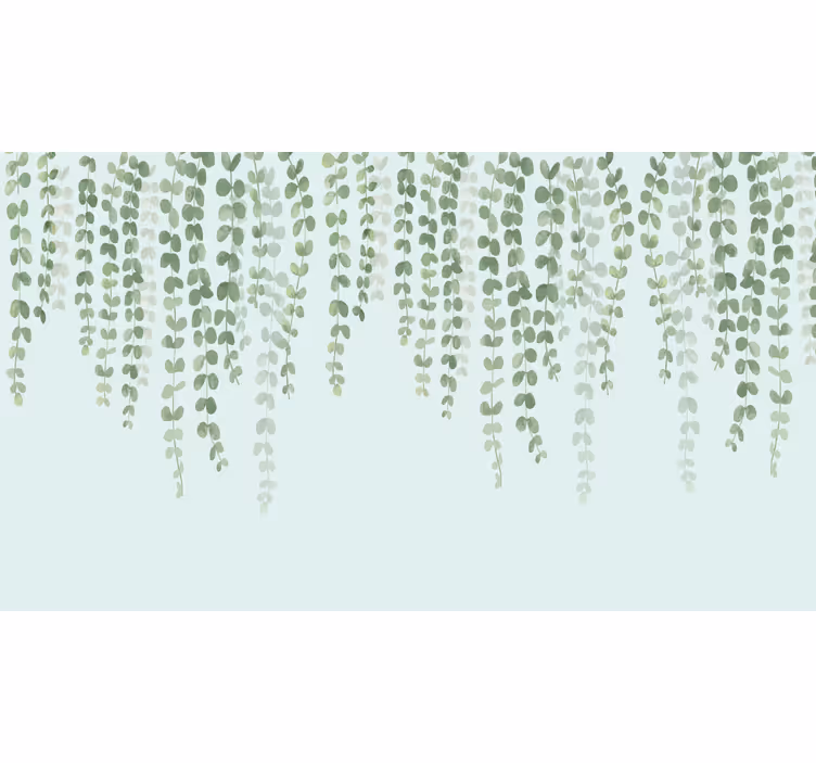 Living room blind with elegant hanging plants - TenStickers