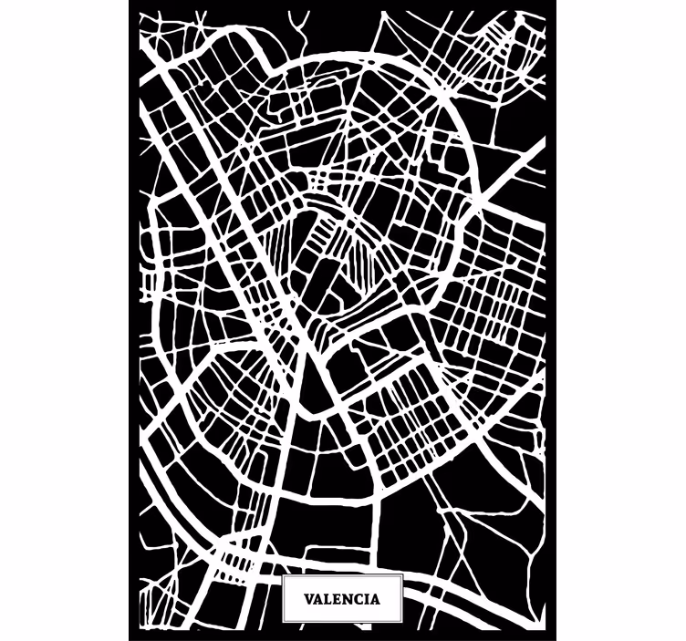 Living room blind topographic map valencia - TenStickers