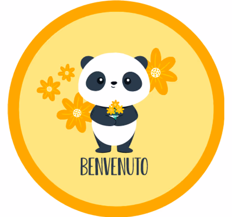 Blind yellow panda welcome to my room - TenStickers