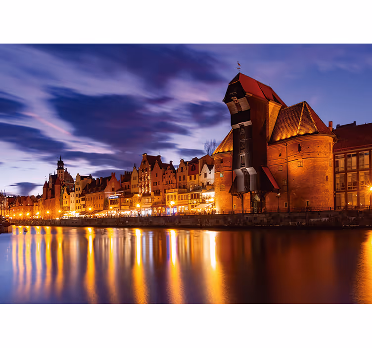 Blind blue gdańsk by night - TenStickers
