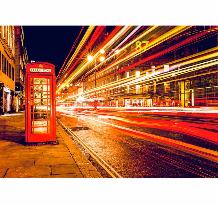 Red blind iconic london night shade - TenStickers