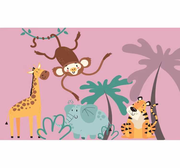 Blind purple colorful cartoon safari creatures - TenStickers