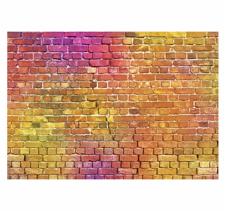 Living room blind with painted brick design - TenStickers