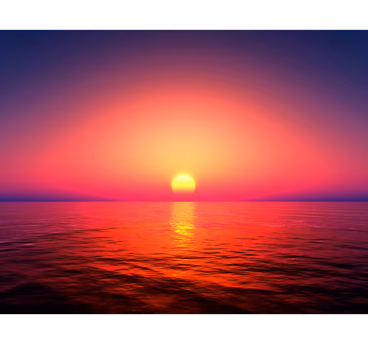 Living room blind sunset at the sea - TenStickers