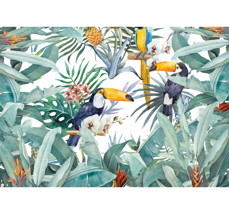 Living room blind painted jungle - TenStickers