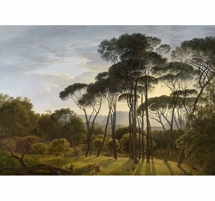 Living room blind italian forest landscape - TenStickers