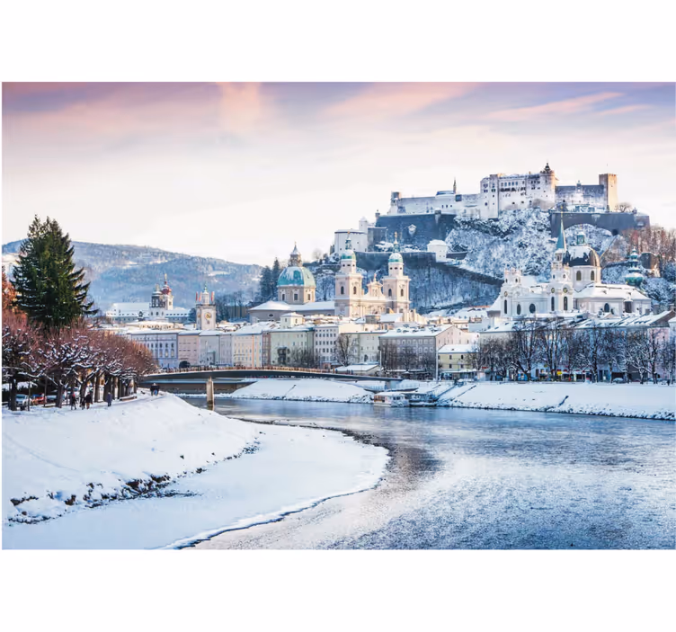 Living room blind salzburg winter - TenStickers