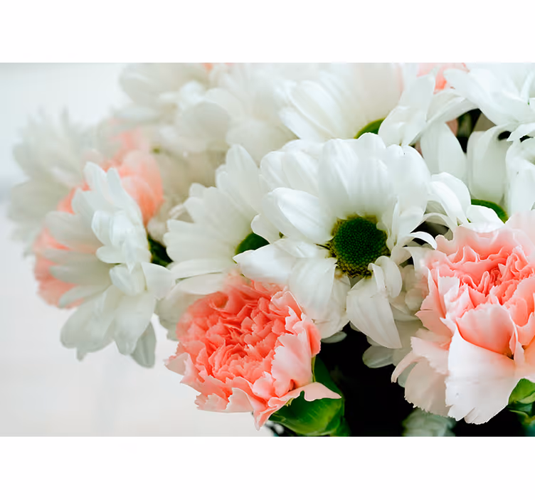 Living room blind beautiful white bouquet - TenStickers