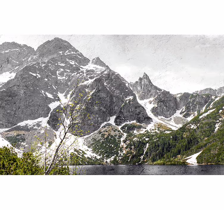 Living room blind zakopane mountain design - TenStickers