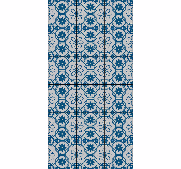 Blind blue floral mosaic tile - TenStickers