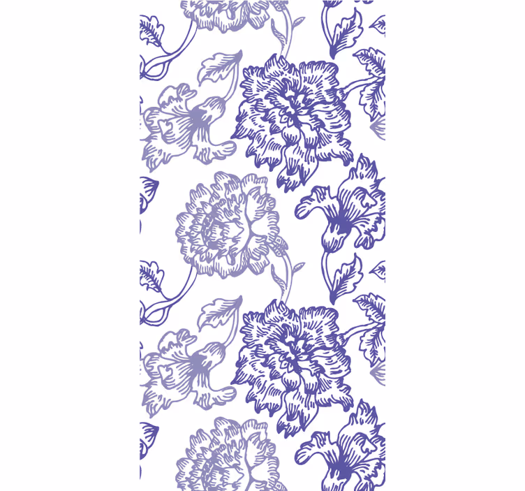 Blind blue graceful floral designs - TenStickers