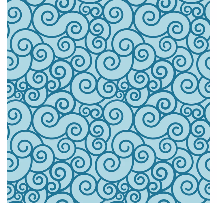 Blind blue swirly pattern design - TenStickers