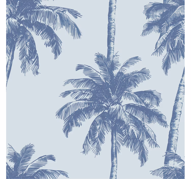 Blind blue palm leaf pattern - TenStickers