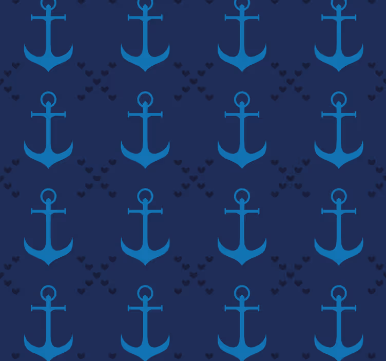 Blind blue nautical anchors - TenStickers