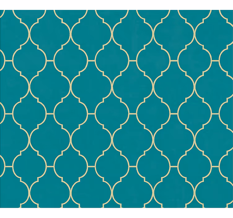 Blind blue gold and turquoise pattern - TenStickers