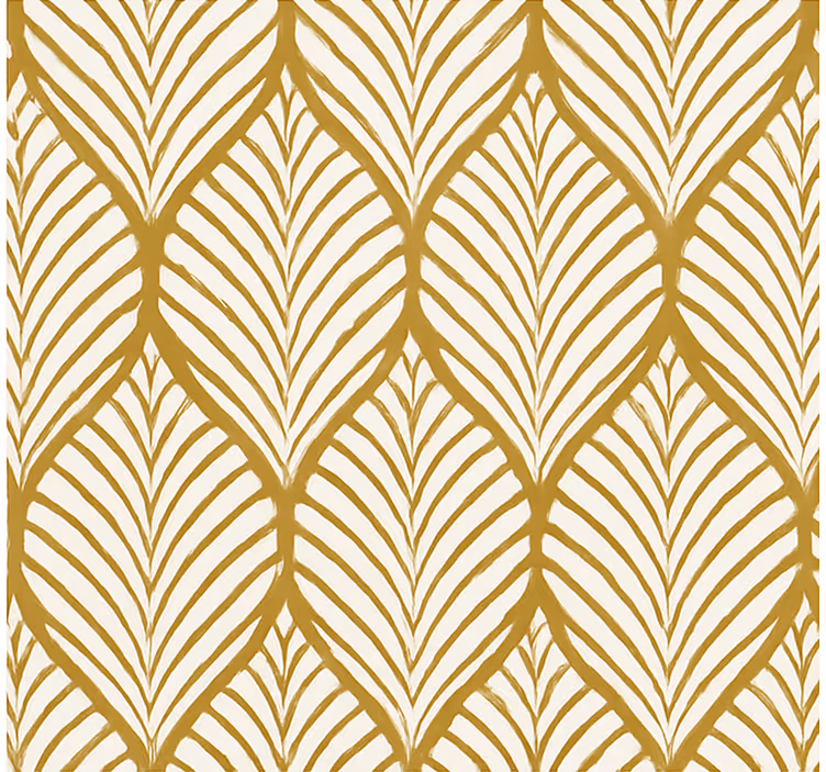 Modern blind with golden geometric leaf design - TenStickers