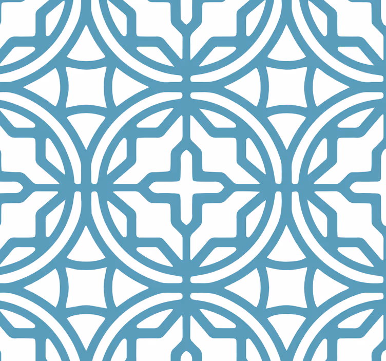 Blind blue geometric turquoise design - TenStickers
