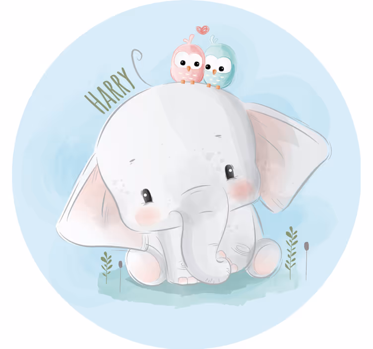 Blind blue big blue elephant - TenStickers