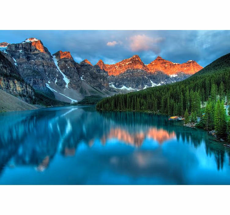 Living room blind colourful lake aesthetic art - TenStickers