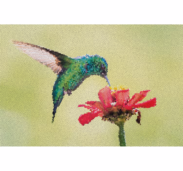Living room blind colorful bird mosaic - TenStickers