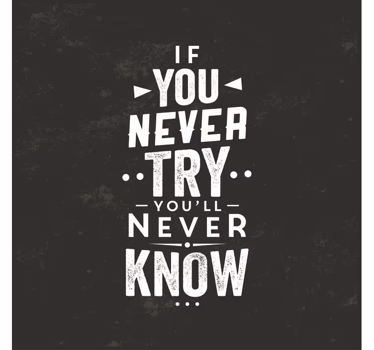 Living room blind if you never try you’ll never know - TenStickers