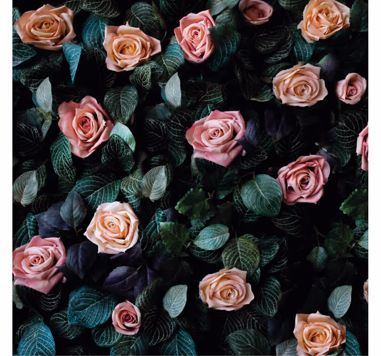 Living room blind with red rose flowers - TenStickers