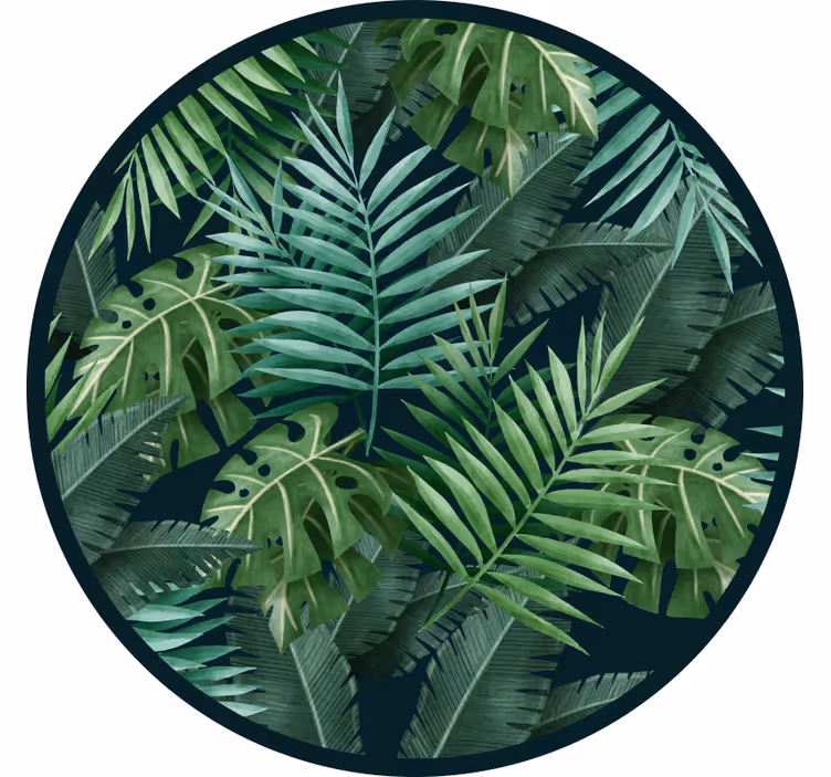 Blind green circular exotic green leaves - TenStickers