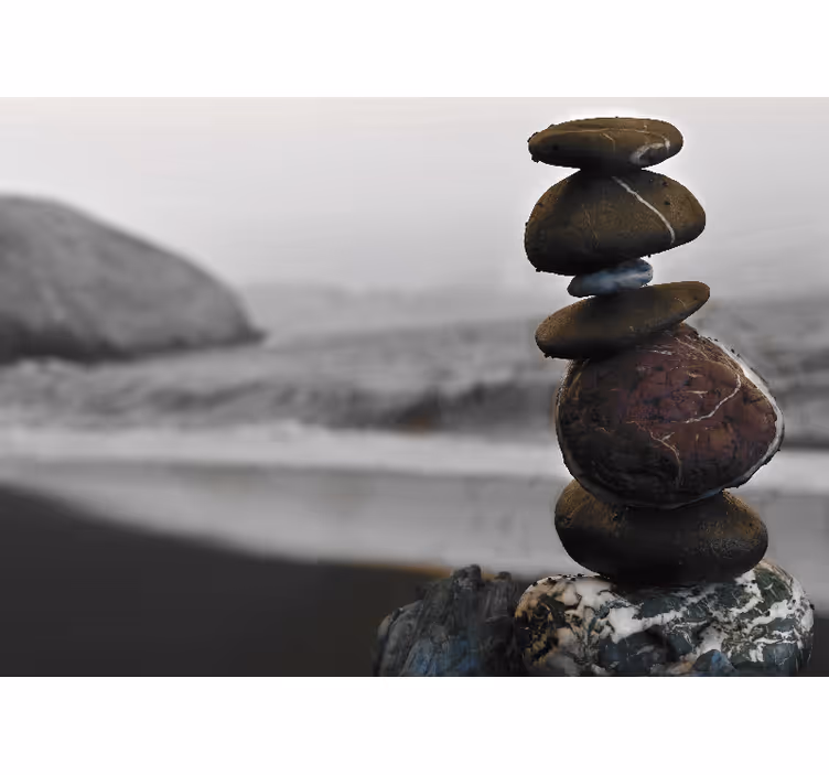 Living room blind zen tower stones - TenStickers