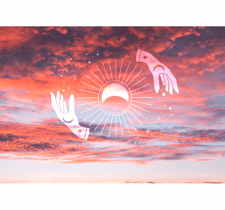 Zen two hands in the sky living room blind - TenStickers
