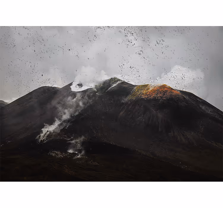 Living room blind foggy etna landscape - TenStickers