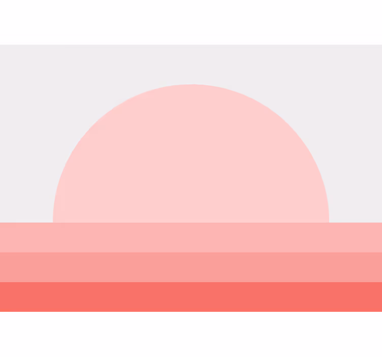 Pink 70's sunset living room blind - TenStickers