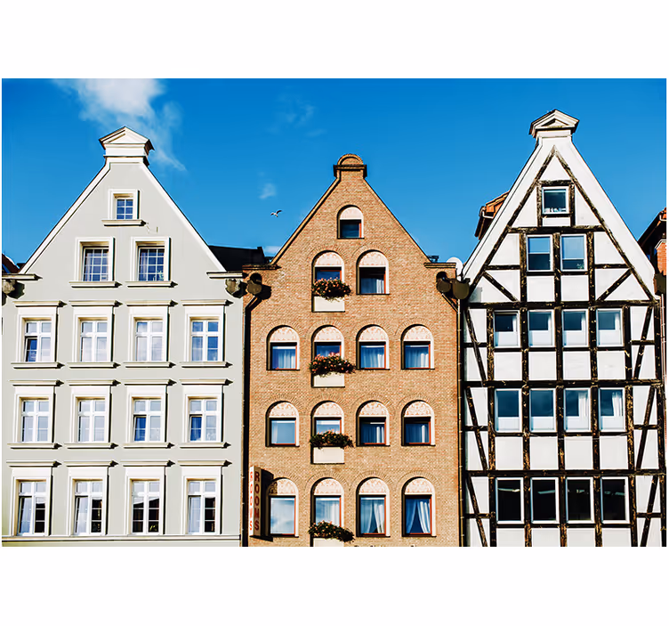Living room blind ginger houses of gdańsk - TenStickers
