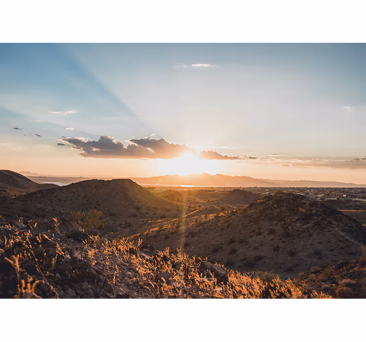 Living room blind desert sunset design - TenStickers