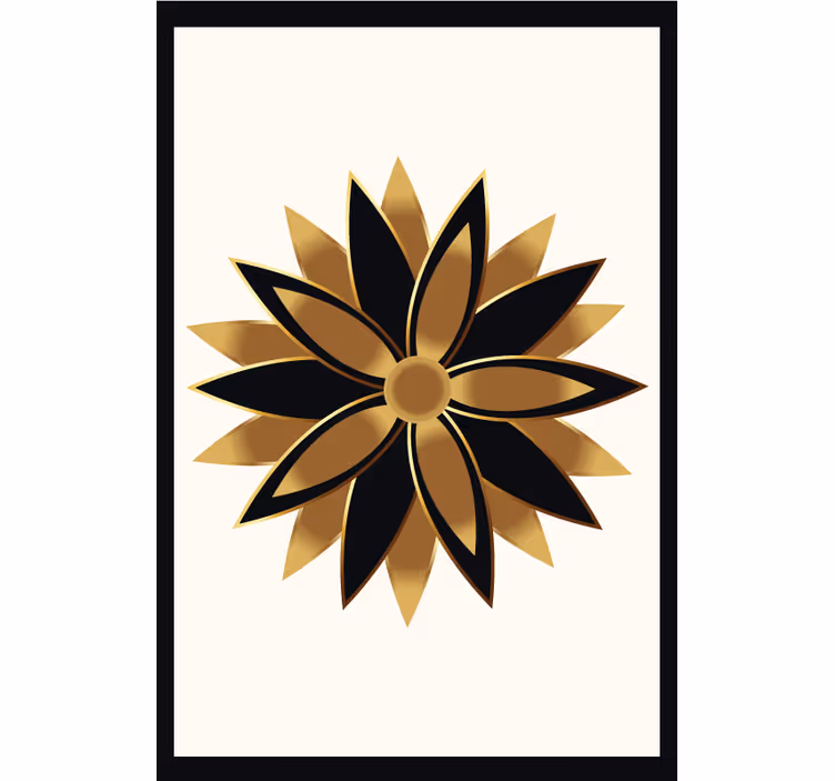 Living room blind golden blooms - TenStickers