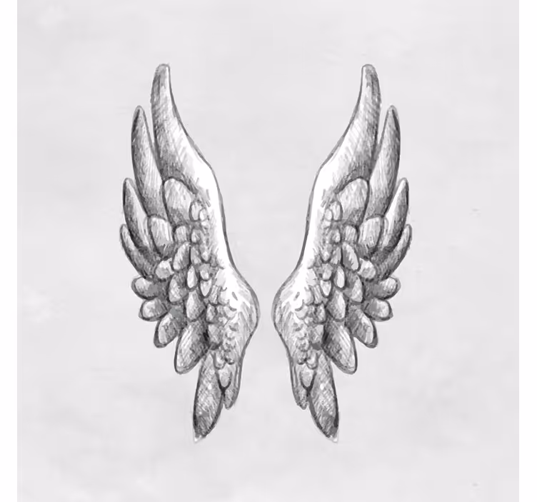 Living room blind with hand drawn wings - TenStickers