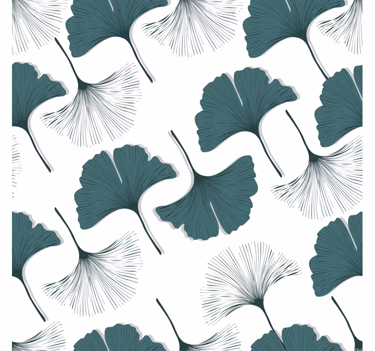 Living room blind ginkgo leaves pattern - TenStickers