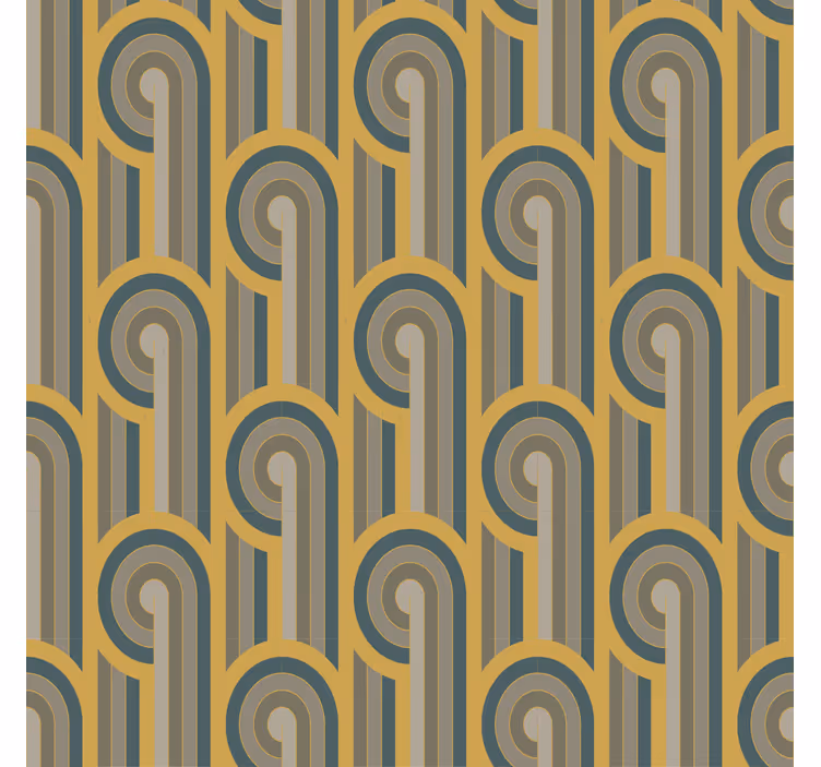 Living room blind with art deco geometric designs - TenStickers
