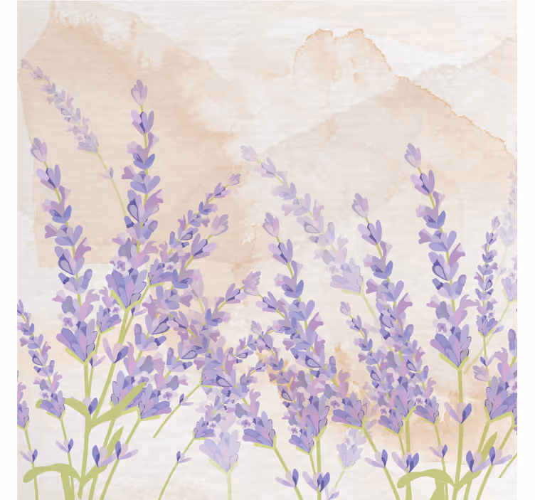 Living room blind provencal lavender watercolor - TenStickers
