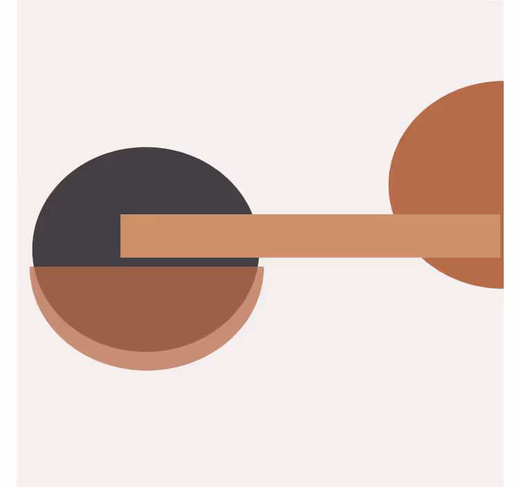 Living room blind with contrastive geometric art - TenStickers