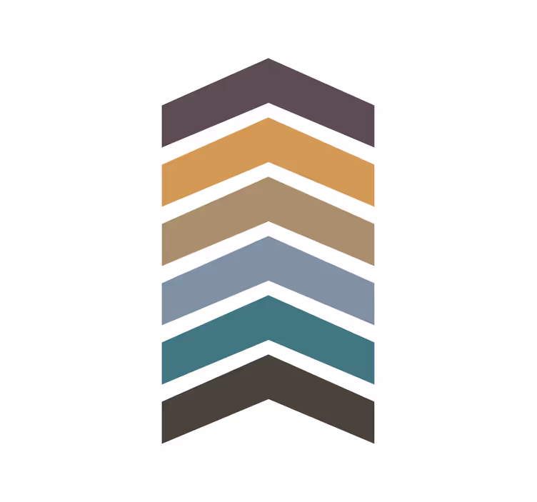 Living room blind in earth tones arrow nordic design - TenStickers