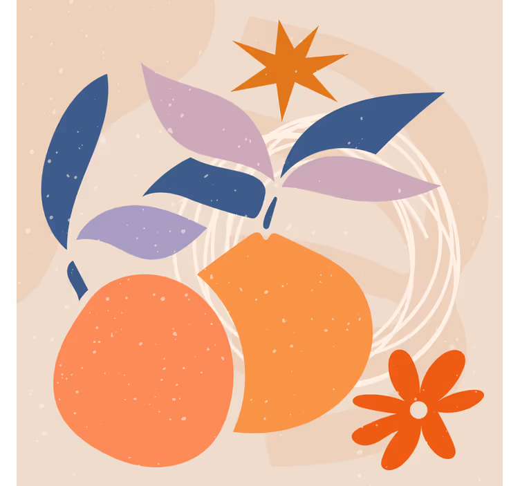Living room blind with minimalistic fruit design - TenStickers