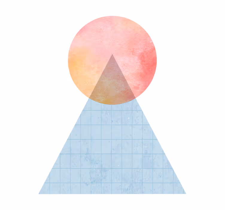 Living room blind with sun and wall art triangle - TenStickers