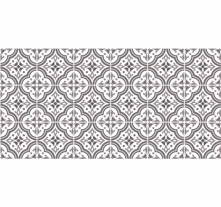 Blind grey decorative tiles and flowers - TenStickers