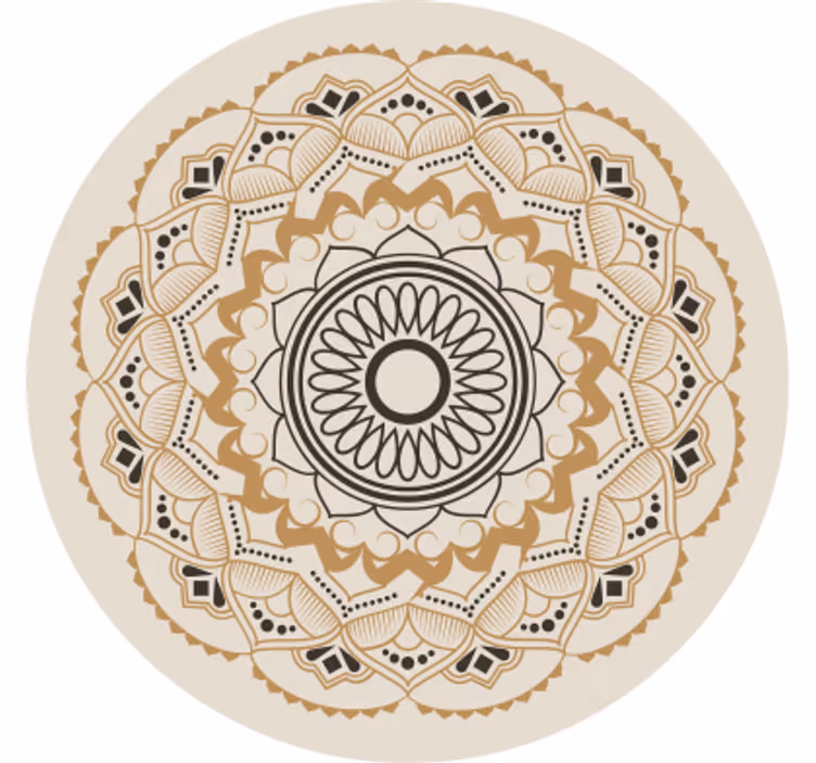 Blind beige mandala circular design - TenStickers