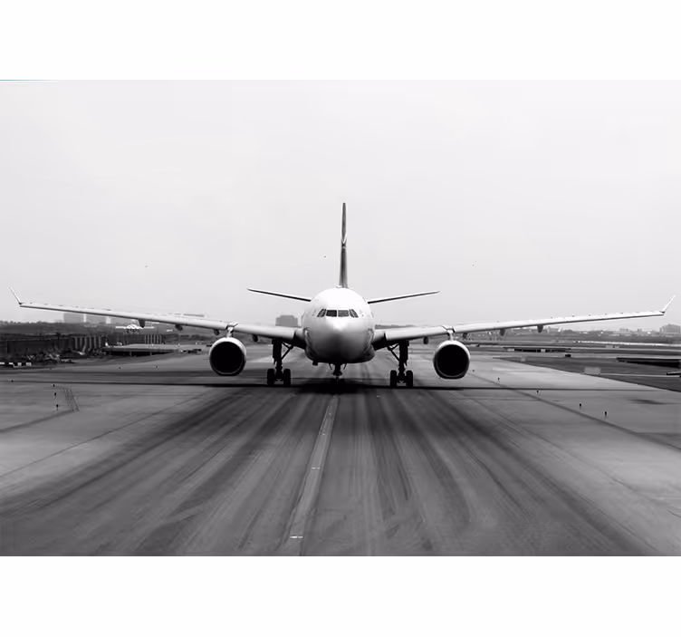 Blind grey plane on the runway - TenStickers